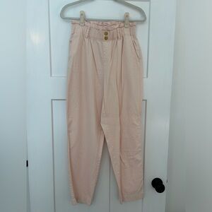 LOFT high rise straight paper bag pants